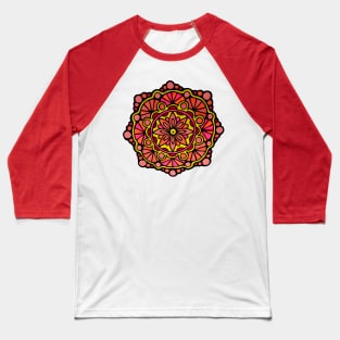 Brightly Colored Mandala Baseball T-Shirt